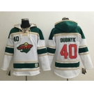 Minnesota Wild #40 Devan Dubnyk White Sawyer Hooded Sweatshirt Stitched NHL Jersey