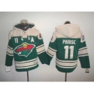 nhl jerseys minnesota wild #11 parise green[pullover hooded sweatshirt][patch A][parise]