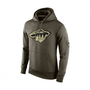 nhl jerseys minnesota wild nike green salute to service[pullover hooded sweatshirt]