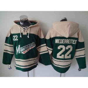 nhl jerseys minnesota wilds #22 niederreiter cream-green[pullover hooded sweatshirt]