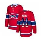 Adidas Montreal Canadiens #11 Saku Koivu Authentic Red USA Flag Fashion NHL Jersey