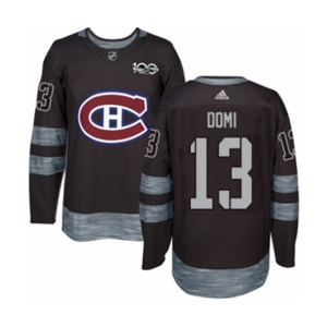 Adidas Montreal Canadiens #13 Max Domi Authentic Black 1917-2017 100th Anniversary NHL Jersey