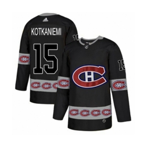 Adidas Montreal Canadiens #15 Jesperi Kotkaniemi Authentic Black Team Logo Fashion NHL Jersey