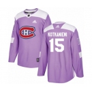 Adidas Montreal Canadiens #15 Jesperi Kotkaniemi Authentic Purple Fights Cancer Practice NHL Jersey