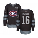 Adidas Montreal Canadiens #16 Henri Richard Premier Black 1917-2017 100th Anniversary NHL Jersey