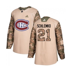 Adidas Montreal Canadiens #21 David Schlemko Authentic Camo Veterans Day Practice NHL Jersey