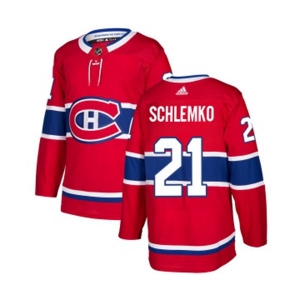 Adidas Montreal Canadiens #21 David Schlemko Authentic Red Home NHL Jersey