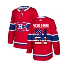 Adidas Montreal Canadiens #21 David Schlemko Authentic Red USA Flag Fashion NHL Jersey