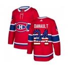 Adidas Montreal Canadiens #24 Phillip Danault Authentic Red USA Flag Fashion NHL Jersey