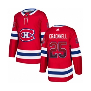 Adidas Montreal Canadiens #25 Adam Cracknell Authentic Red Drift Fashion NHL Jersey