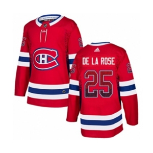 Adidas Montreal Canadiens #25 Jacob de la Rose Authentic Red Drift Fashion NHL Jersey