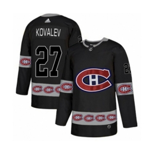 Adidas Montreal Canadiens #27 Alexei Kovalev Authentic Black Team Logo Fashion NHL Jersey