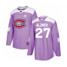 Adidas Montreal Canadiens #27 Karl Alzner Authentic Purple Fights Cancer Practice NHL Jersey