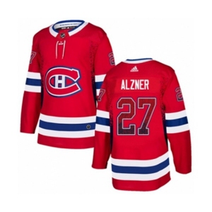 Adidas Montreal Canadiens #27 Karl Alzner Authentic Red Drift Fashion NHL Jersey