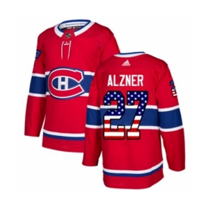 Adidas Montreal Canadiens #27 Karl Alzner Authentic Red USA Flag Fashion NHL Jersey