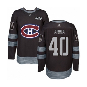 Adidas Montreal Canadiens #40 Joel Armia Authentic Black 1917-2017 100th Anniversary NHL Jersey