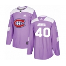 Adidas Montreal Canadiens #40 Joel Armia Authentic Purple Fights Cancer Practice NHL Jersey