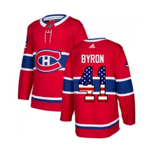 Adidas Montreal Canadiens #41 Paul Byron Authentic Red USA Flag Fashion NHL Jersey