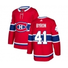 Adidas Montreal Canadiens #41 Paul Byron Premier Red Home NHL Jersey