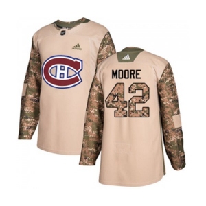 Adidas Montreal Canadiens #42 Dominic Moore Authentic Camo Veterans Day Practice NHL Jersey