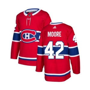 Adidas Montreal Canadiens #42 Dominic Moore Authentic Red Home NHL Jersey