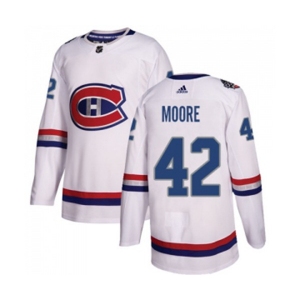 Adidas Montreal Canadiens #42 Dominic Moore Authentic White 2017 100 Classic NHL Jersey