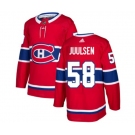 Adidas Montreal Canadiens #58 Noah Juulsen Authentic Red Home NHL Jersey