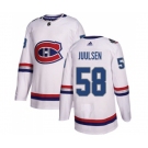 Adidas Montreal Canadiens #58 Noah Juulsen Authentic White 2017 100 Classic NHL Jersey