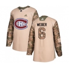 Adidas Montreal Canadiens #6 Shea Weber Authentic Camo Veterans Day Practice NHL Jersey