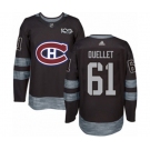 Adidas Montreal Canadiens #61 Xavier Ouellet Authentic Black 1917-2017 100th Anniversary NHL Jersey