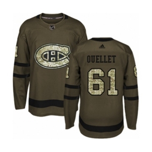 Adidas Montreal Canadiens #61 Xavier Ouellet Authentic Green Salute to Service NHL Jersey