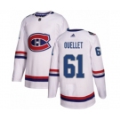 Adidas Montreal Canadiens #61 Xavier Ouellet Authentic White 2017 100 Classic NHL Jersey