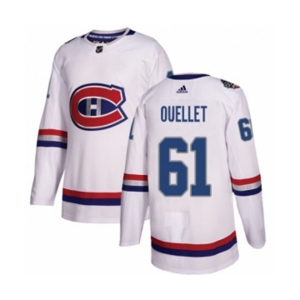 Adidas Montreal Canadiens #61 Xavier Ouellet Authentic White 2017 100 Classic NHL Jersey