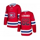 Adidas Montreal Canadiens #62 Artturi Lehkonen Authentic Red Drift Fashion NHL Jersey