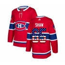 Adidas Montreal Canadiens #65 Andrew Shaw Authentic Red USA Flag Fashion NHL Jersey