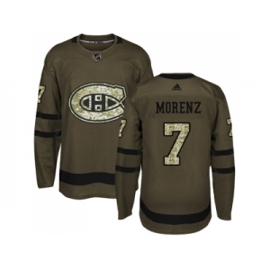 Adidas Montreal Canadiens #7 Howie Morenz Green Salute to Service Stitched NHL Jersey