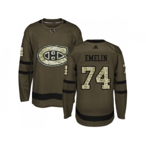 Adidas Montreal Canadiens #74 Alexei Emelin Green Salute to Service Stitched NHL Jersey