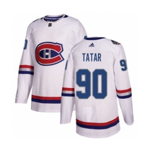 Adidas Montreal Canadiens #90 Tomas Tatar Authentic White 2017 100 Classic NHL Jersey