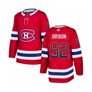 Adidas Montreal Canadiens #92 Jonathan Drouin Authentic Red Drift Fashion NHL Jersey