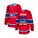 Adidas Montreal Canadiens #92 Jonathan Drouin Authentic Red USA Flag Fashion NHL Jersey