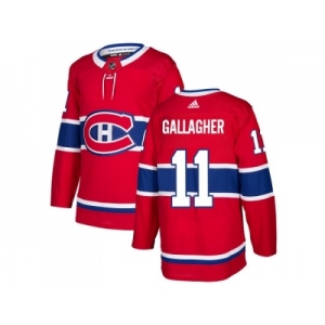 Men Adidas Montreal Canadiens #11 Brendan Gallagher Red Home Authentic Stitched NHL Jersey