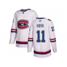 Men Adidas Montreal Canadiens #11 Saku Koivu White Authentic 2017 100 Classic Stitched NHL Jersey