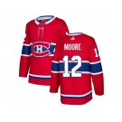 Men Adidas Montreal Canadiens #12 Dickie Moore Red Home Authentic Stitched NHL Jersey