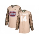 Men Adidas Montreal Canadiens #14 Tomas Plekanec Camo Authentic 2017 Veterans Day Stitched NHL Jersey