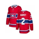 Men Adidas Montreal Canadiens #2 Doug Harvey Red Home Authentic Stitched NHL Jersey