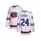 Men Adidas Montreal Canadiens #24 Phillip Danault White Authentic 2017 100 Classic Stitched NHL Jersey