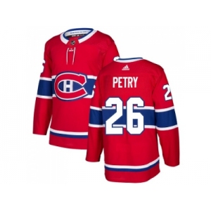 Men Adidas Montreal Canadiens #26 Jeff Petry Red Home Authentic Stitched NHL Jersey