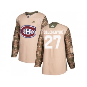 Men Adidas Montreal Canadiens #27 Alex Galchenyuk Camo Authentic 2017 Veterans Day Stitched NHL Jersey