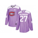 Men Adidas Montreal Canadiens #27 Alex Galchenyuk Purple Authentic Fights Cancer Stitched NHL Jersey