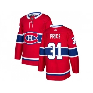 Men Adidas Montreal Canadiens #31 Carey Price Red Home Authentic Stitched NHL Jersey